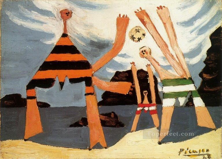 Baigneuses au ballon 3 1928 Cubism Oil Paintings